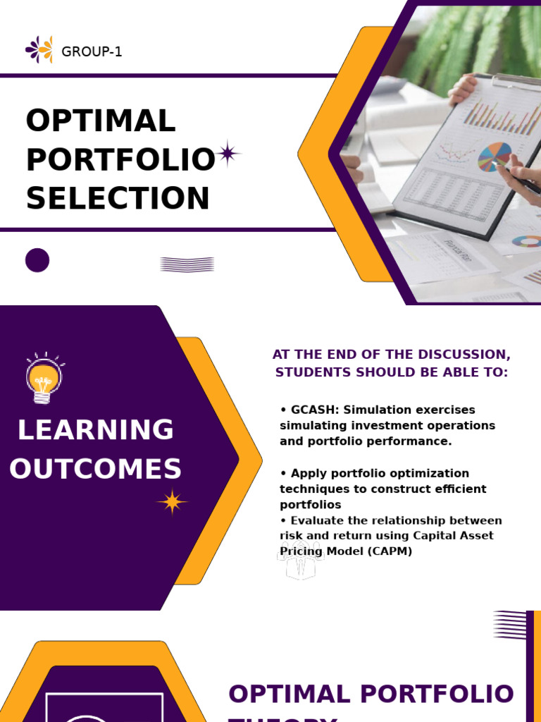 Optimal Portfolio Selction | PDF | Capital Asset Pricing Model | Modern ...