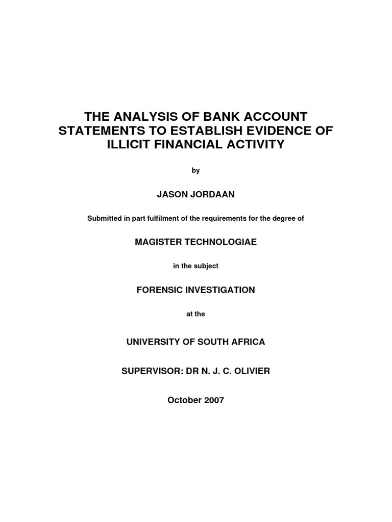 The Analysis of Bank Account Statements | PDF | Audit | Analysis