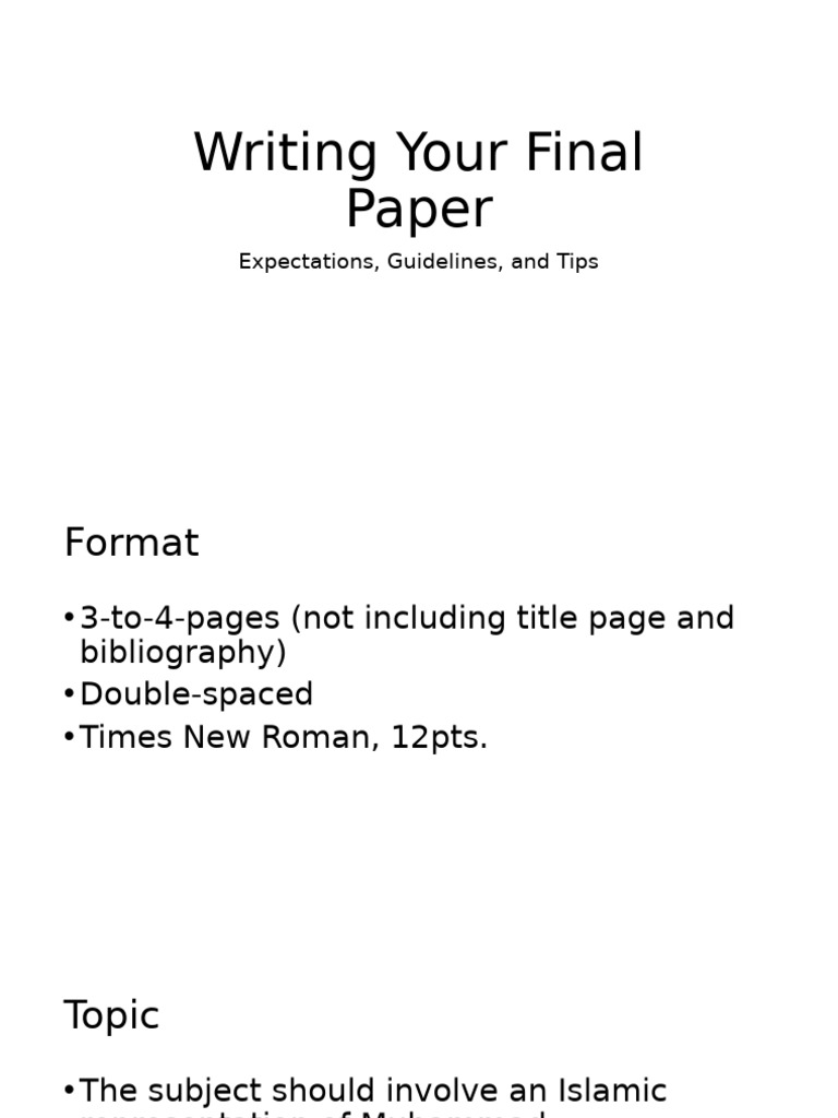 Final Paper Guidelines on Muhammad | PDF