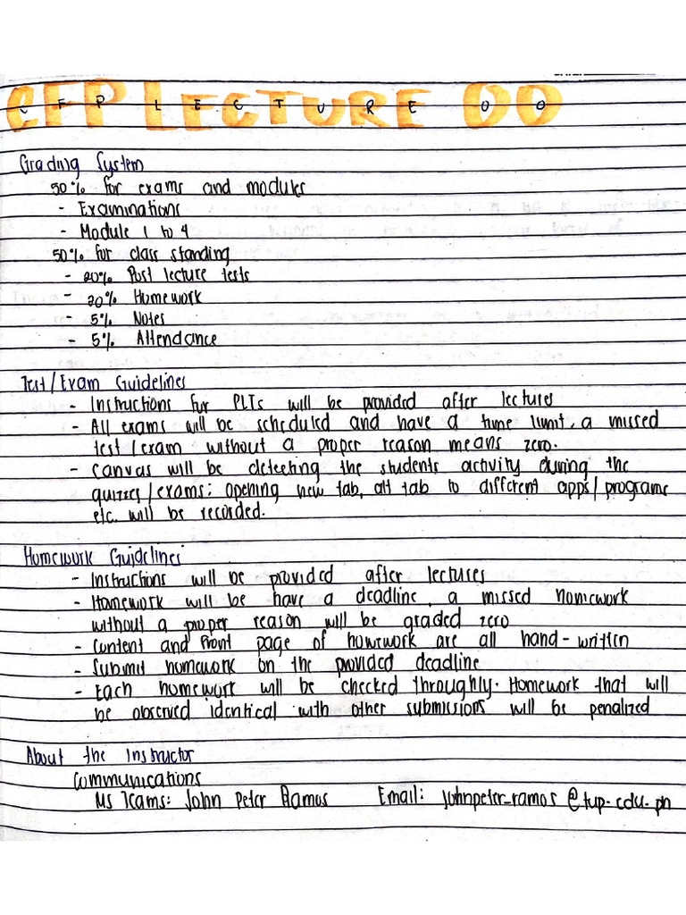 CFP NOTES | PDF