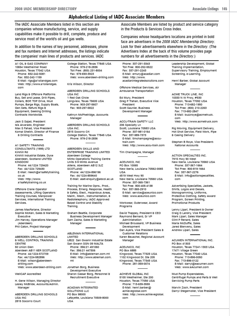 Liste Tief-Bohrunternehmen Weltweit | PDF | Oil Well