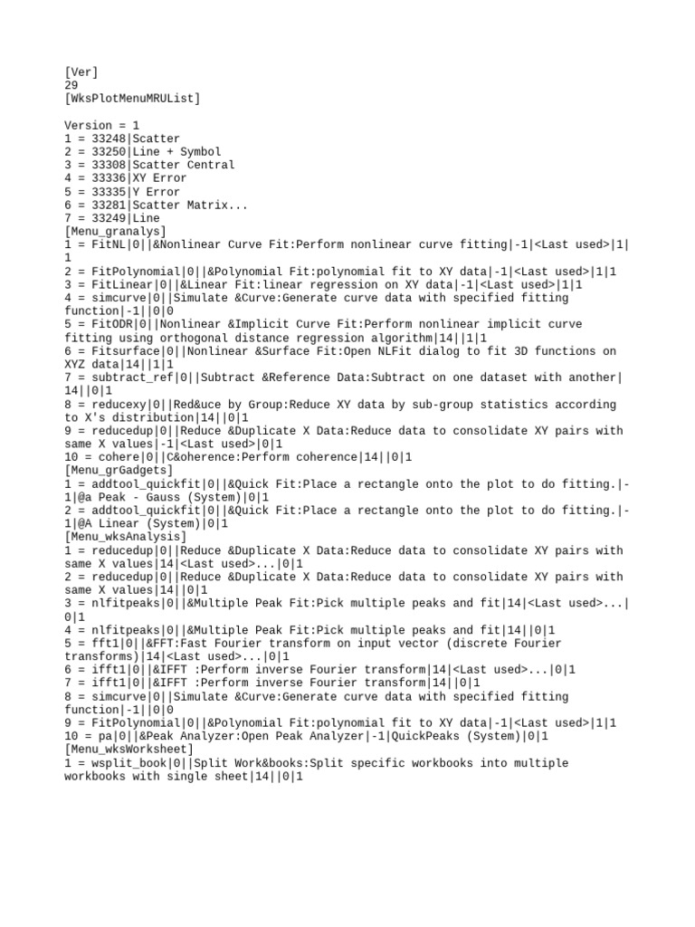 Data Analysis Menu Options Overview | PDF