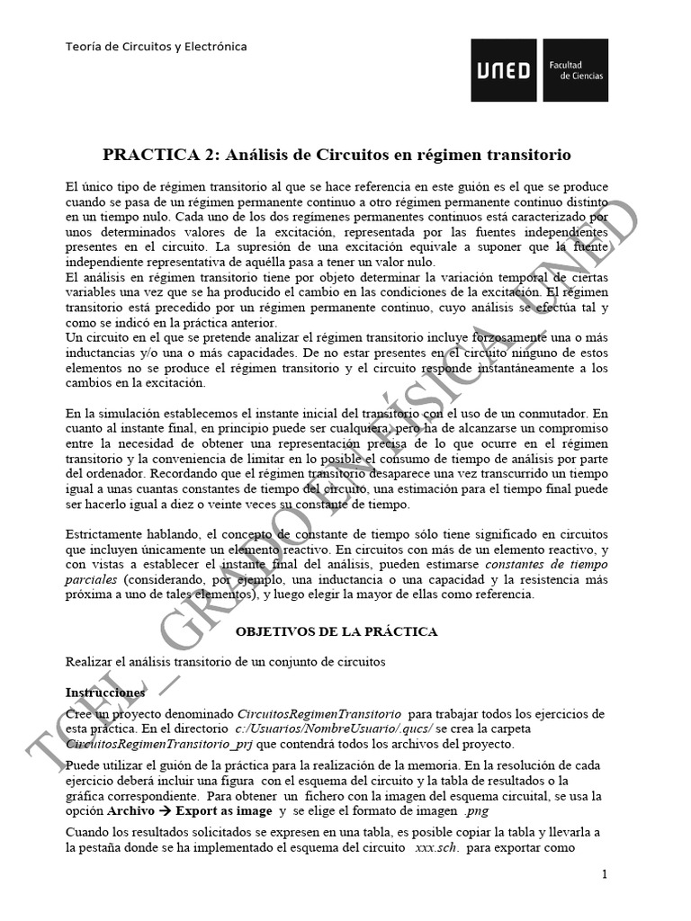 Análisis Transitorio de Circuitos Eléctricos | PDF | Red eléctrica | Hora