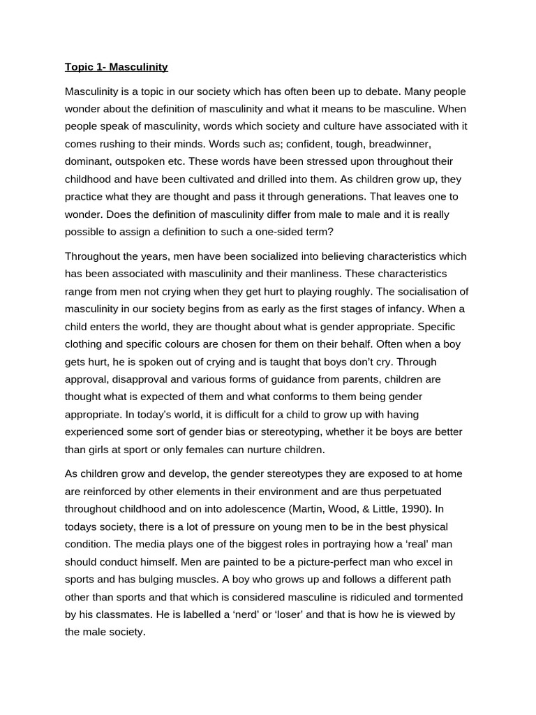 Understanding Modern Masculinity | PDF | Masculinity | Gender