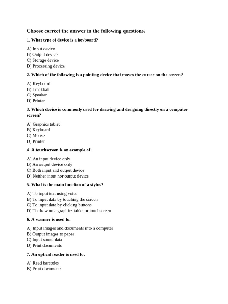 Understanding Input and Output Devices | PDF | Computer Data Storage ...
