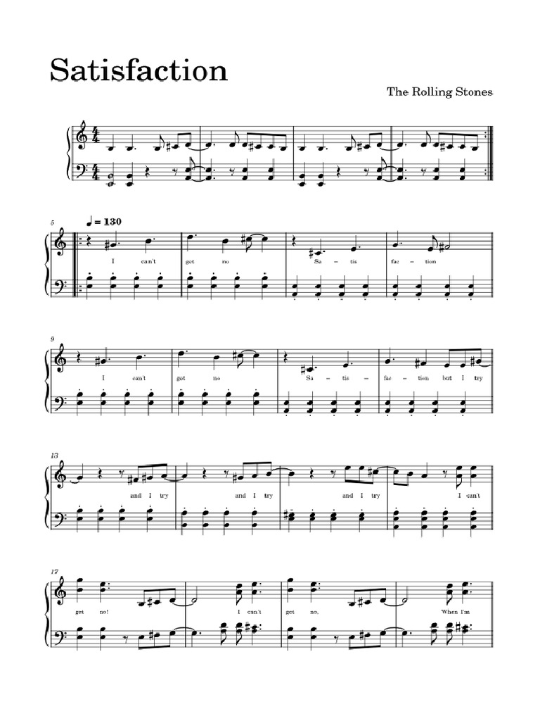 Satisfaction partitura em pdf