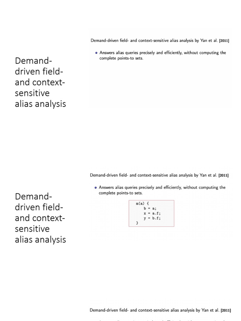 Demand-Driven Alias Analysis Techniques | PDF