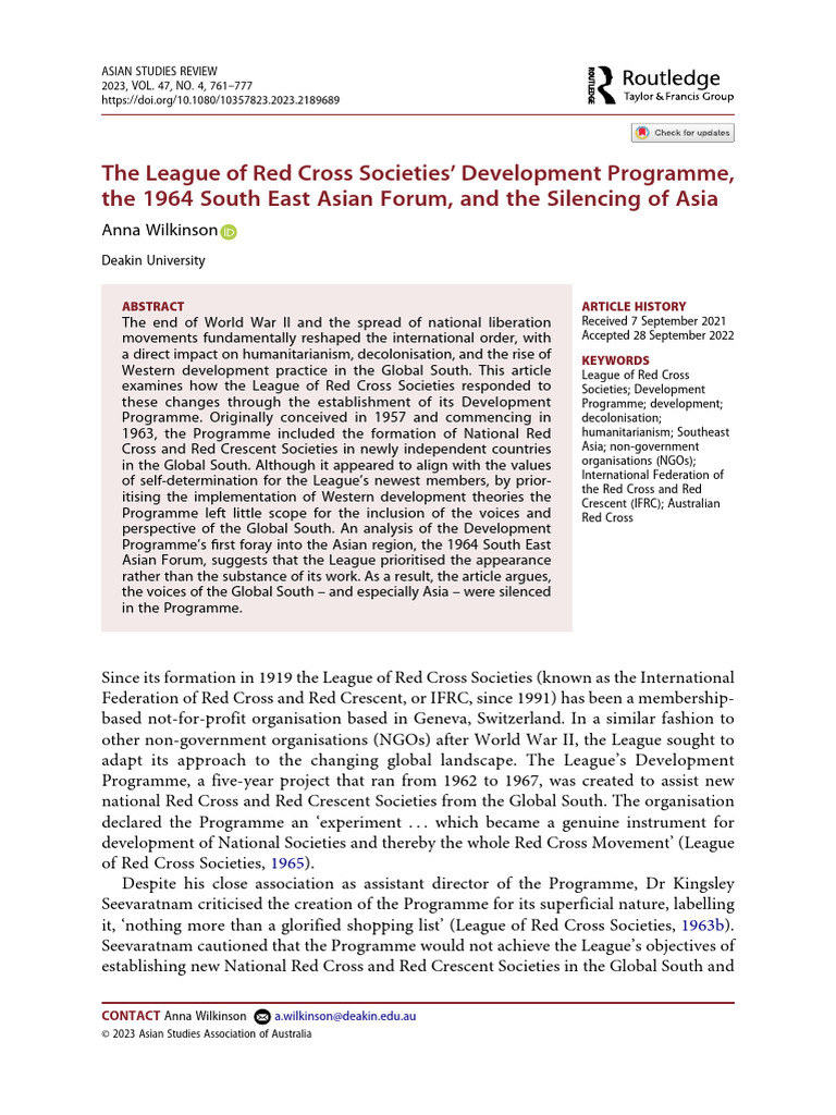 Red Cross Development in Southeast Asia | PDF | International ...