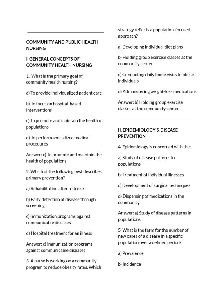 Community Health Nursing Essentials | PDF | Tuberculosis | Preventive ...