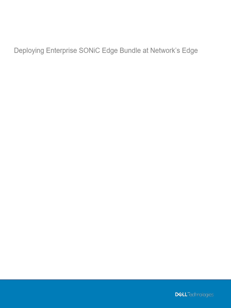 Dell Technologies Enterprise SONiC Edge | PDF | Computer Network | Network  Protocols