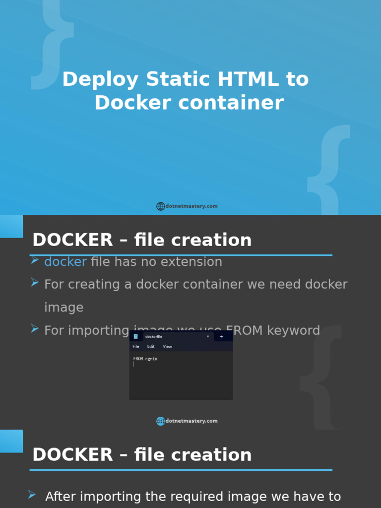 Deploying Static HTML in Docker | PDF | Software | Computing