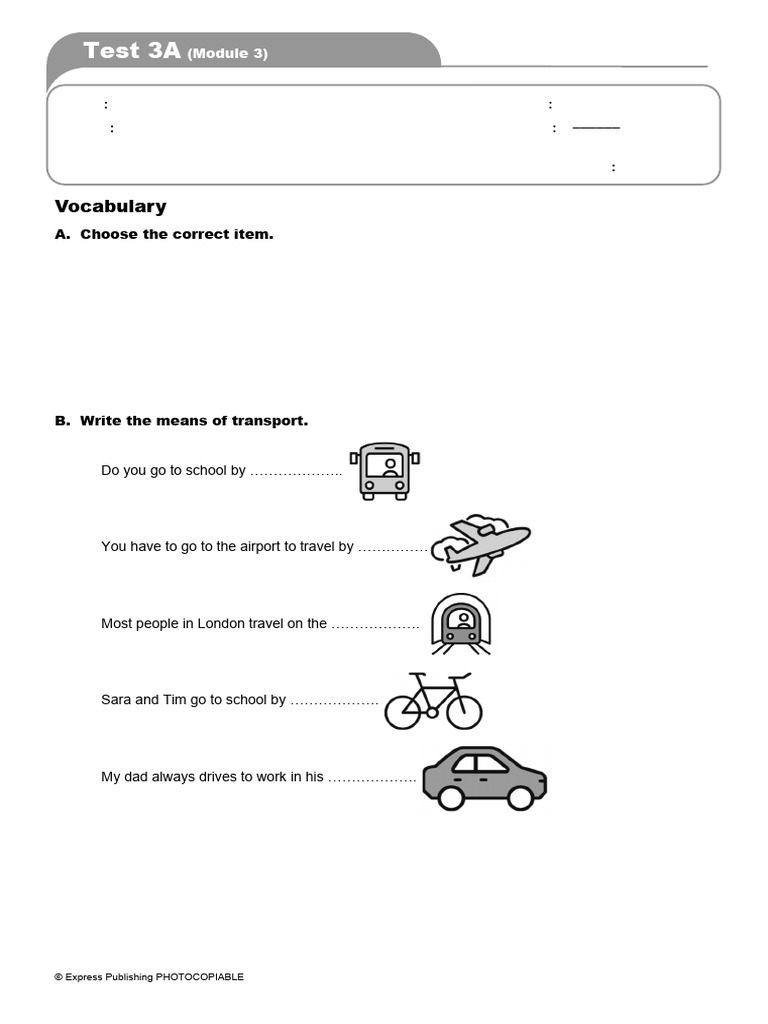 English 1 Test 3A Vocabulary & Grammar | PDF