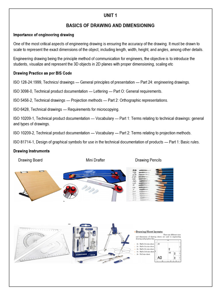 Basics of Engineering Drawing and Dimensioning | PDF | Technical ...