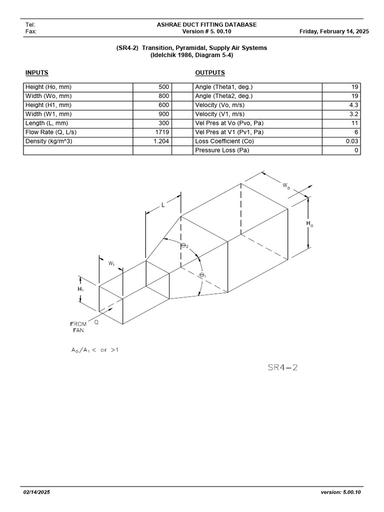 ASHRAE Duct Fitting Database v5.00.10 | PDF