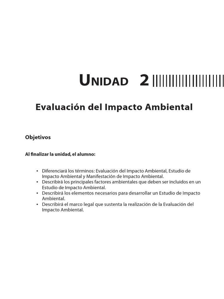 Unidad - 02 - Evaluación Del Impacto Ambiental | PDF | Evaluación de ...
