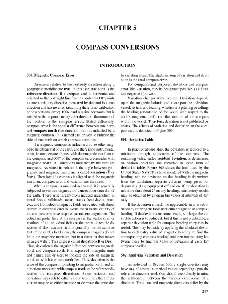 Chapter 5 - Compass Conversions | PDF | Compass | Magnetism