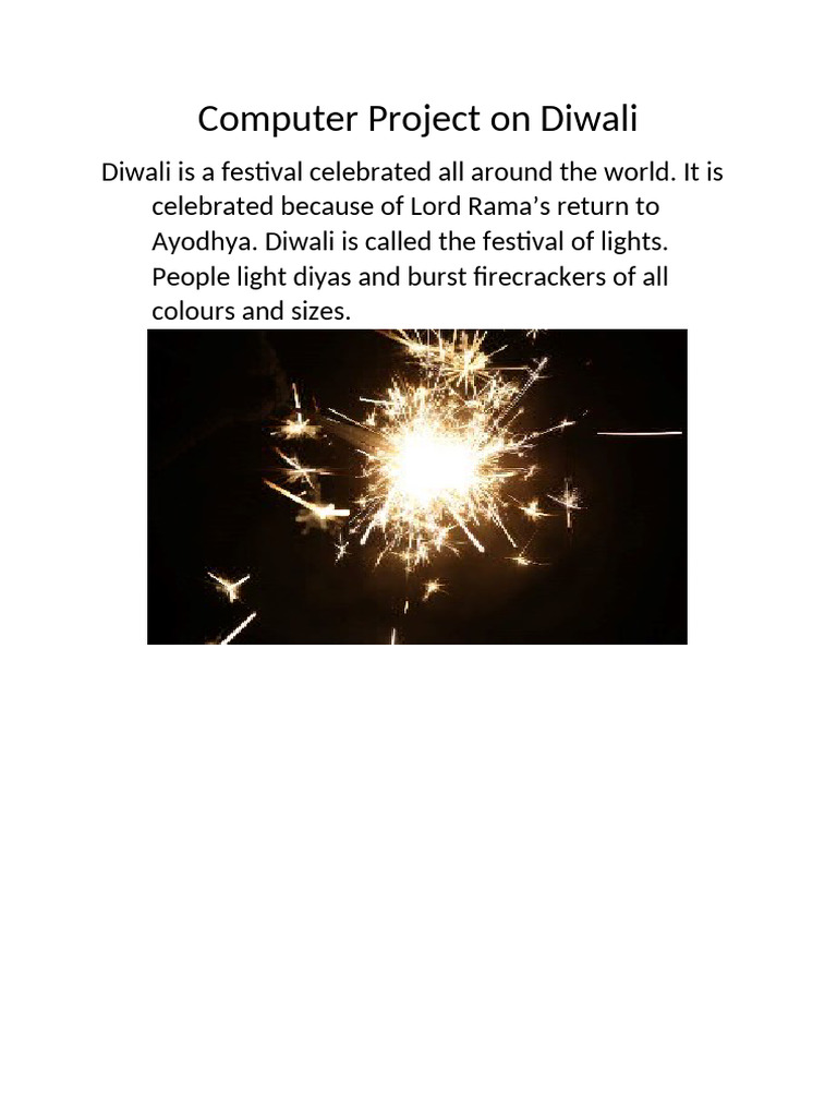 Computer Project On Diwali | PDF