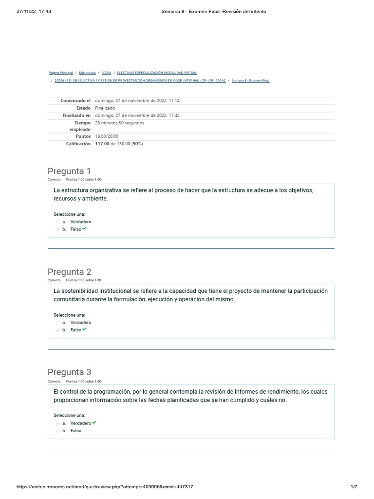 Semana 8 - Examen Final - Def Electiva | PDF | Economias