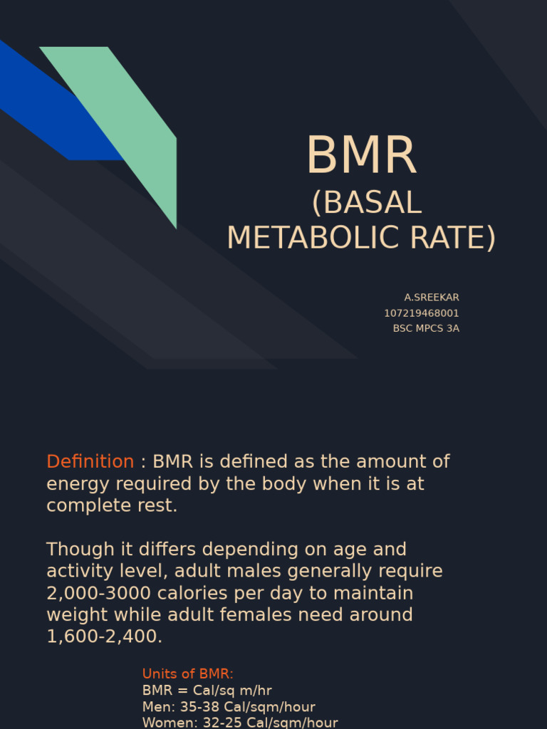 Factors Affecting Basal Metabolic Rate | PDF