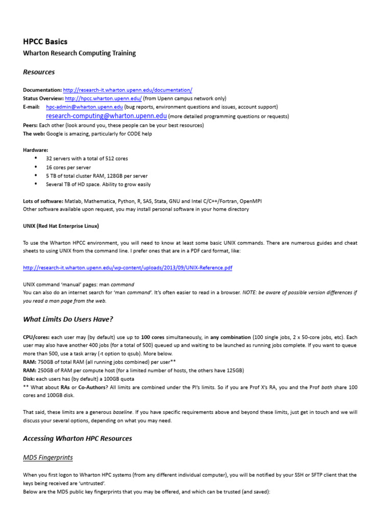 Wharton HPC Access and Usage Guide | PDF | Secure Shell | File Transfer ...