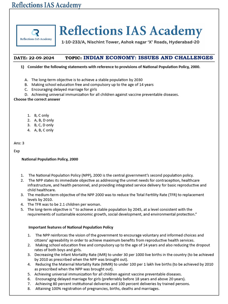 Ind Eco | PDF | Total Fertility Rate | Recession