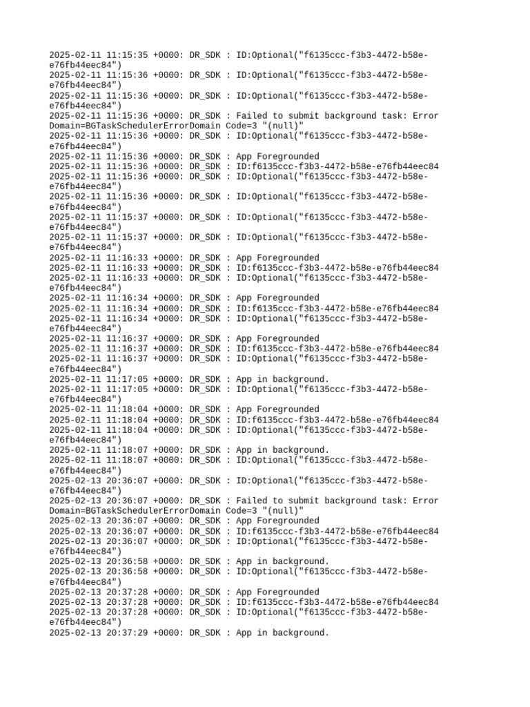 DR_SDK Background Task Errors | PDF