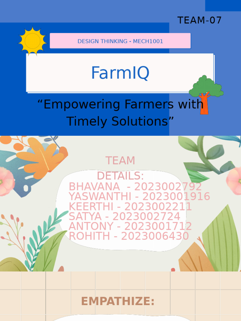 FarmIQ: Empowering Farmers' Decisions | PDF