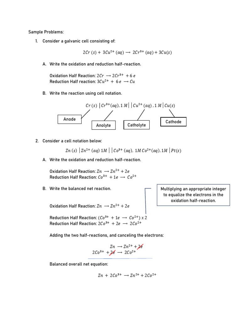 Cell Notation Practice Problems | PDF
