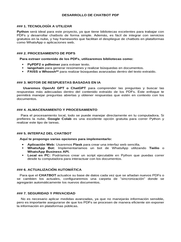 Desarrollo de Chatbot con PDF en Python | PDF | Computación en la nube ...