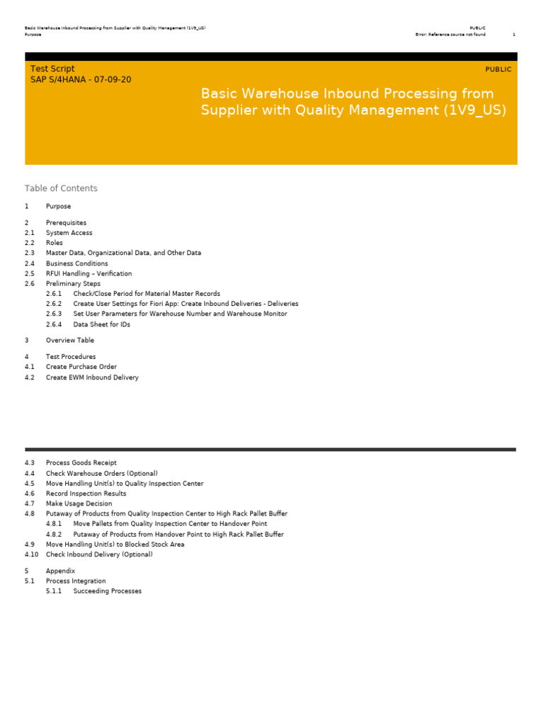 Warehouse Inbound Processing Guide | PDF | Warehouse | Pallet