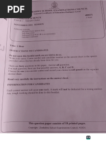 COMBINED SCIENCE NOVEMBER 2024 PAPER 1,2 &3