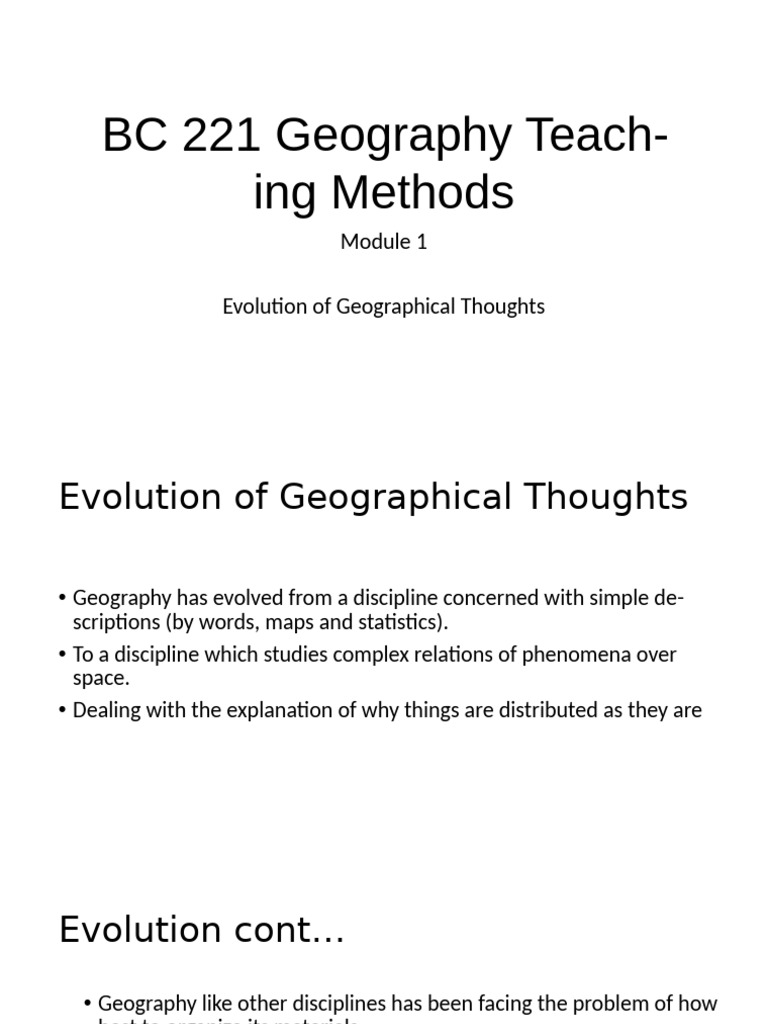 Evolution of Geographical Thought | PDF | Geography | Mathematics