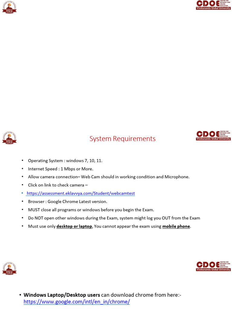 Online Exam Guidelines and Setup | PDF | Computing | Cyberspace