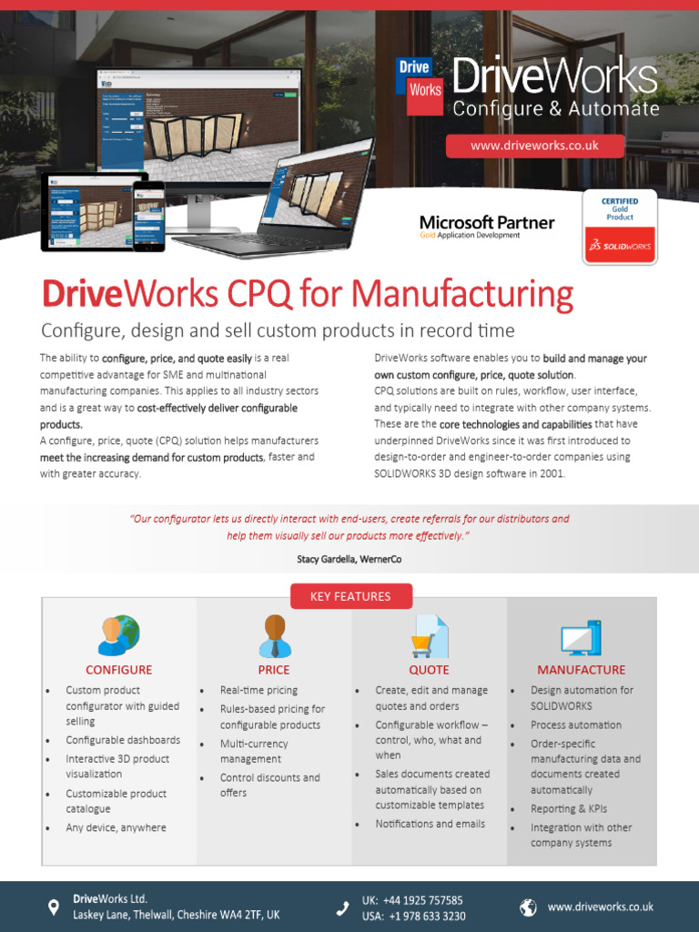 DriveWorks CPQ for Custom Manufacturing | PDF | Automation | Customer ...
