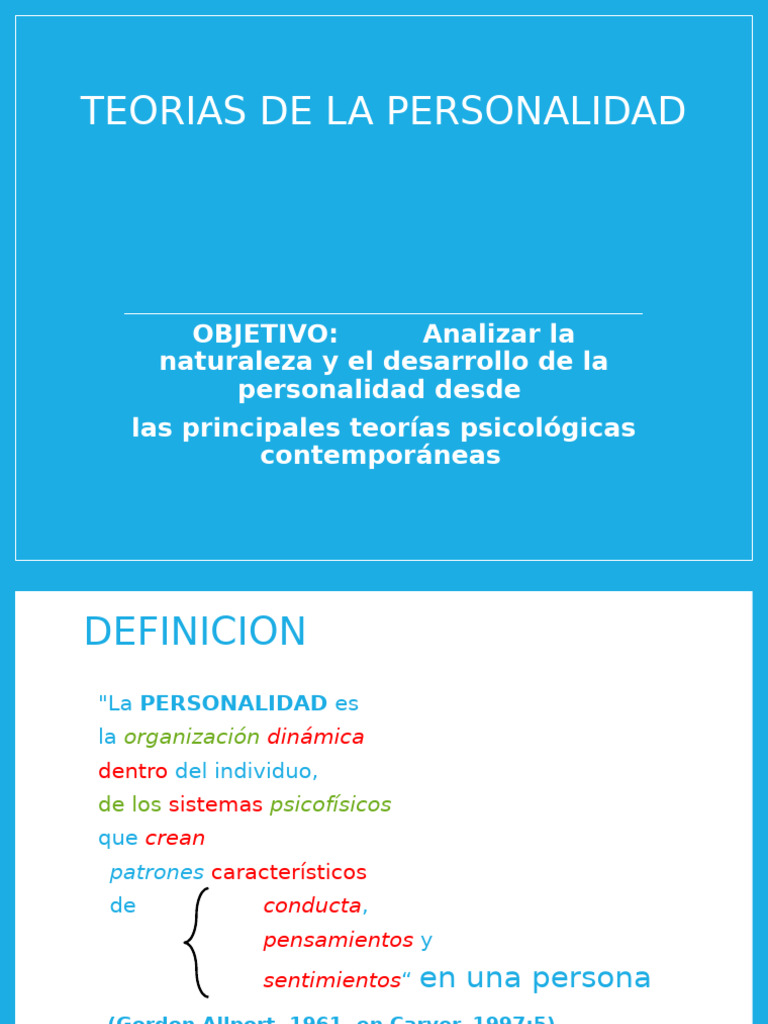 Teorías de la Personalidad en Psicología | PDF | Ansiedad | Psicoanálisis