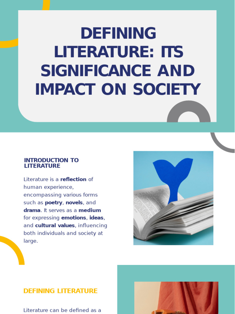 LESSON 1 Defining Literature Its Significance and Impact On Society ...