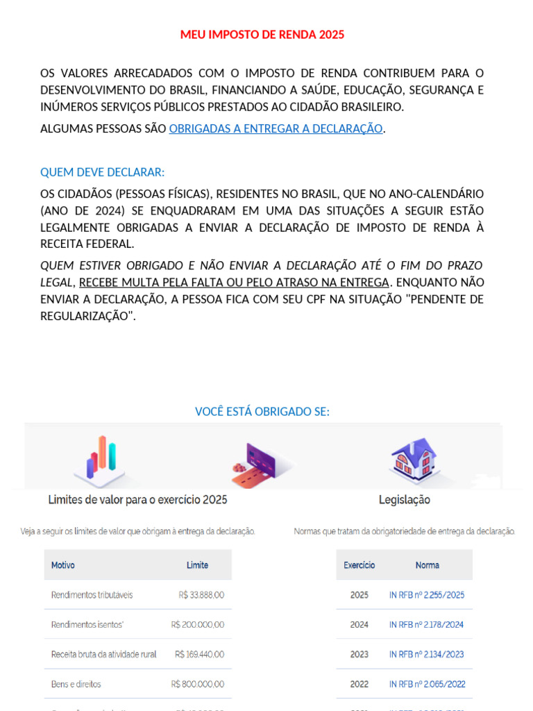Guia Completo do Imposto de Renda 2025 | PDF | Imposto de Renda | Impostos