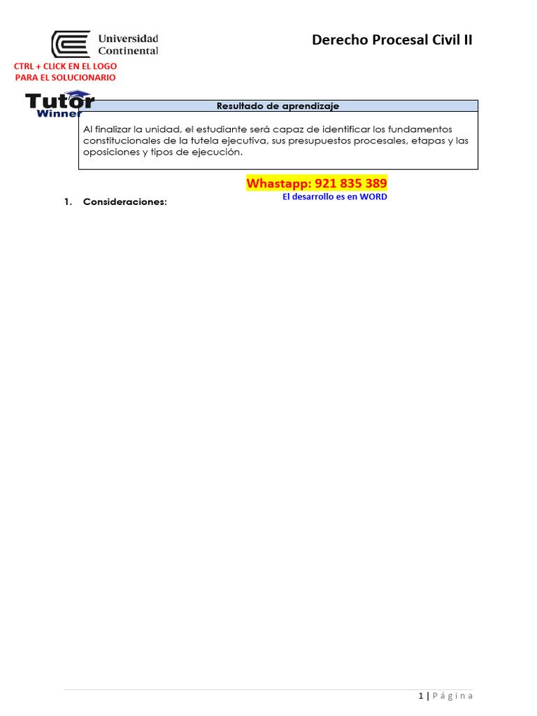 Tw-Derecho Procesal Civil II Pa1 - Tarea | PDF | Ley procesal | Aprendizaje
