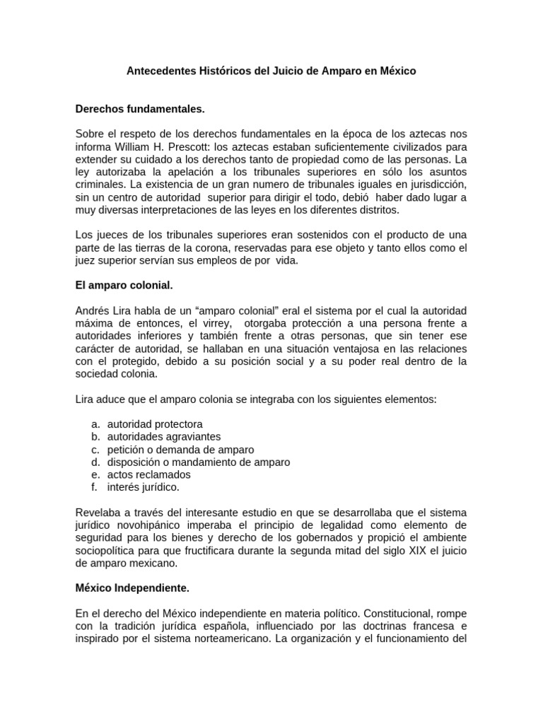 Historia del Juicio de Amparo en México | PDF | Constitución | México
