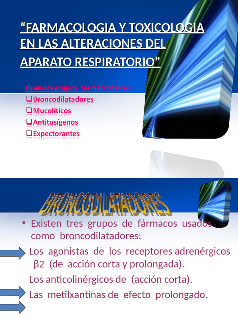 Fármacos en Alteraciones Respiratorias | PDF | Tos | Asma