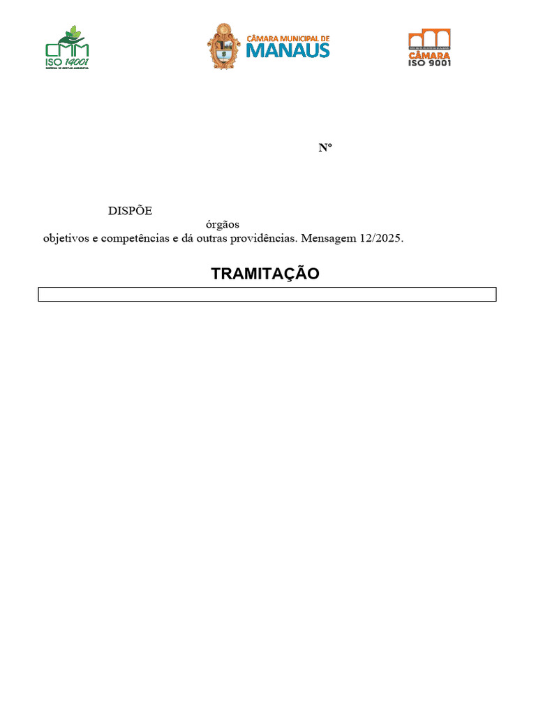 Projeto de Lei sobre Poder Executivo 2025 | PDF