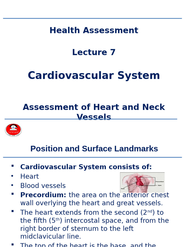 Cardiovascular System Health Assessment | PDF | Heart Valve | Heart