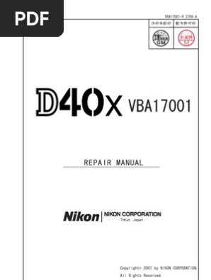 Nikon D40 Service Manual Digital Camera Autofocus