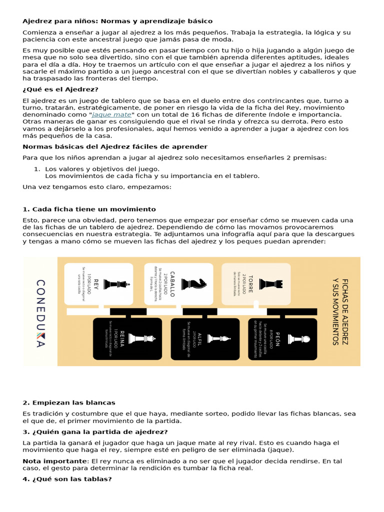 Ajedrez para Niños: Normas y Estrategias | PDF | Ajedrez | Juegos de ...