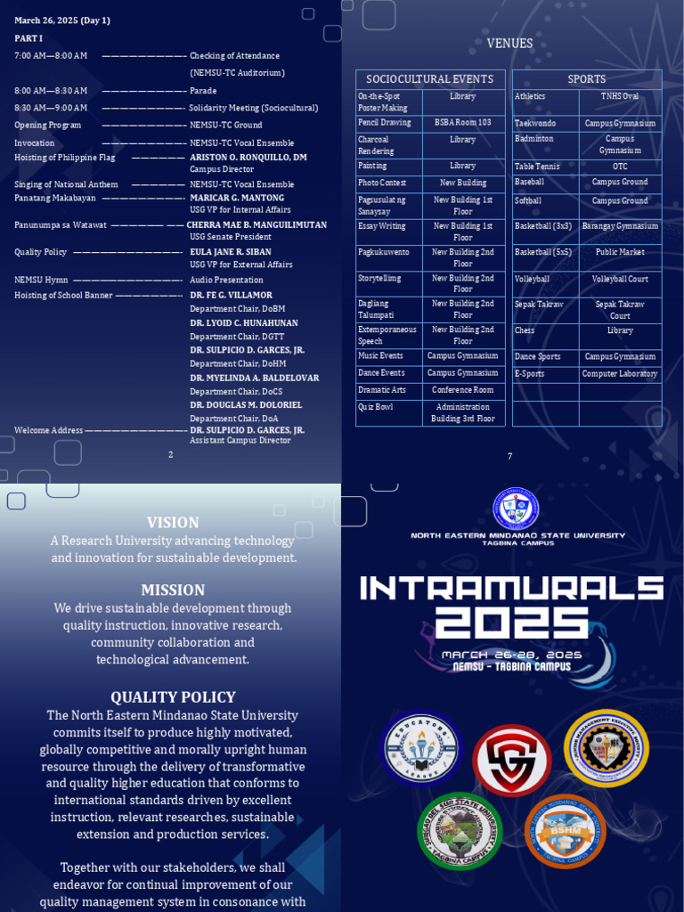 Intrams Programme Medyu Final | PDF