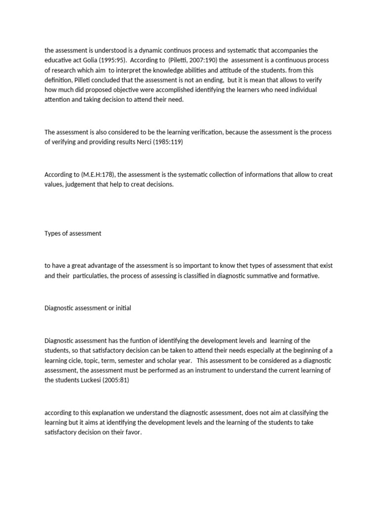 Understanding Assessment Types in Education | PDF | Learning | Pedagogy