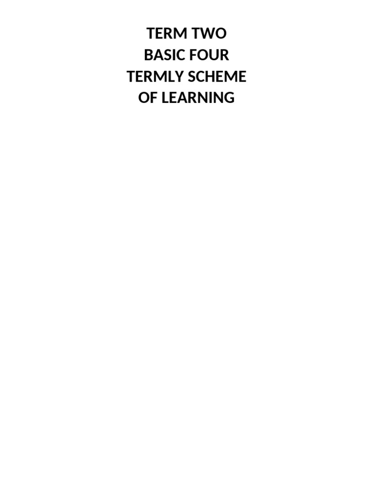 Term 2 Learning Scheme for B4 Classes | PDF | Word | Grammar