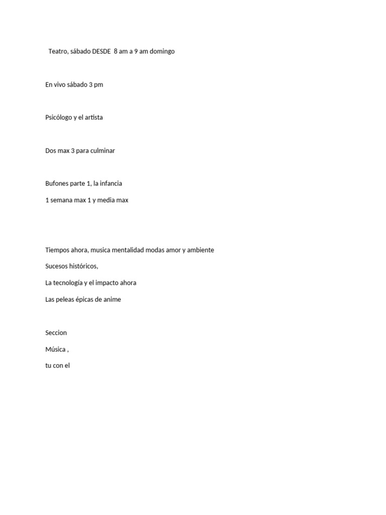 Teatro en Vivo: Psicología y Música | PDF