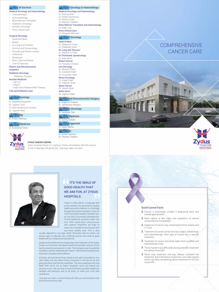 Zydus Cancer Centre Booklet ENG | PDF | Cancer | Cervical Cancer
