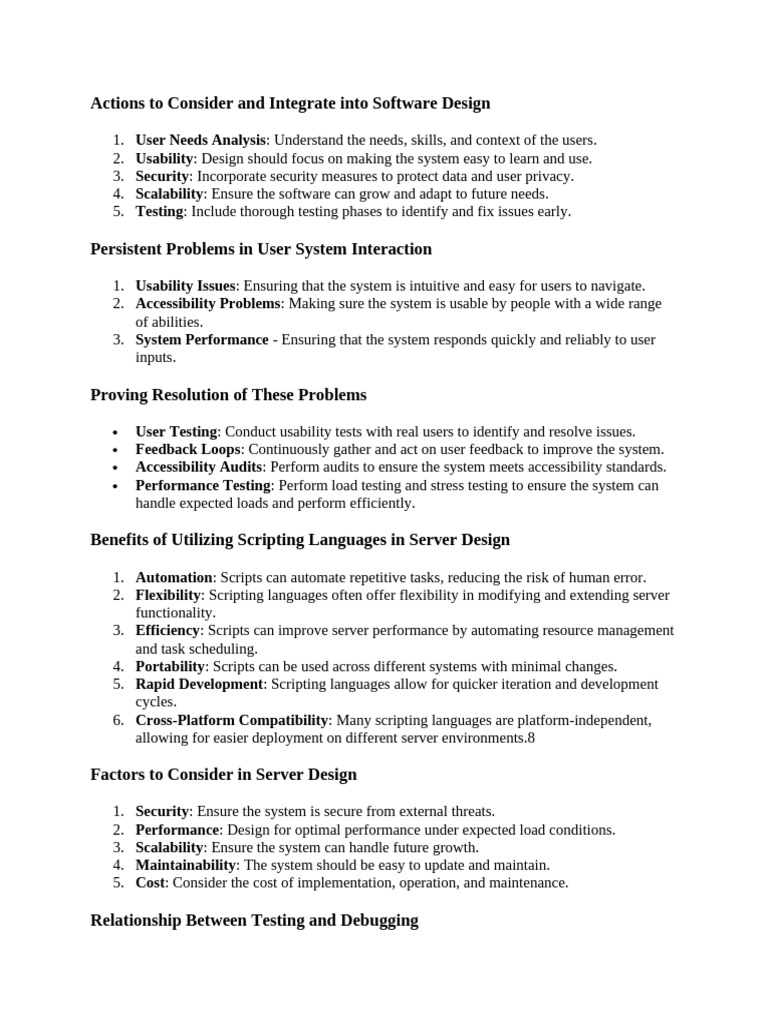 Actions To Consider and Integrate Into Software Design | PDF | Software ...